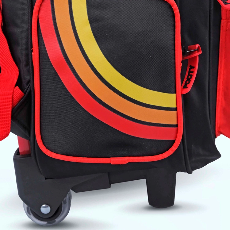 Mochila Escolar Footy 2026 Color Line Negra con Carro 18" Art.F26431